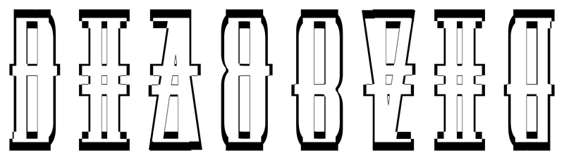 Ambigram for deadbeef in Huxley titling
